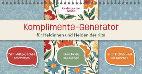 Titelseite Komplimente-Generator für Heldinnen und Helden der Kita.