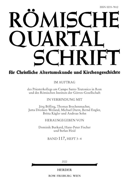 Titelseite: Römische Quartalschrift 3-4/2023