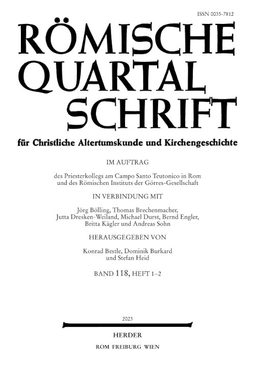 Titelseite: Römische Quartalschrift 1-2/118