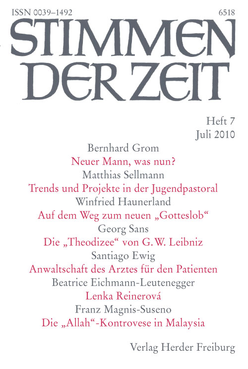 Titelseite Stimmen der Zeit. Die Zeitschrift für christliche Kultur 135 (2010) Heft 7