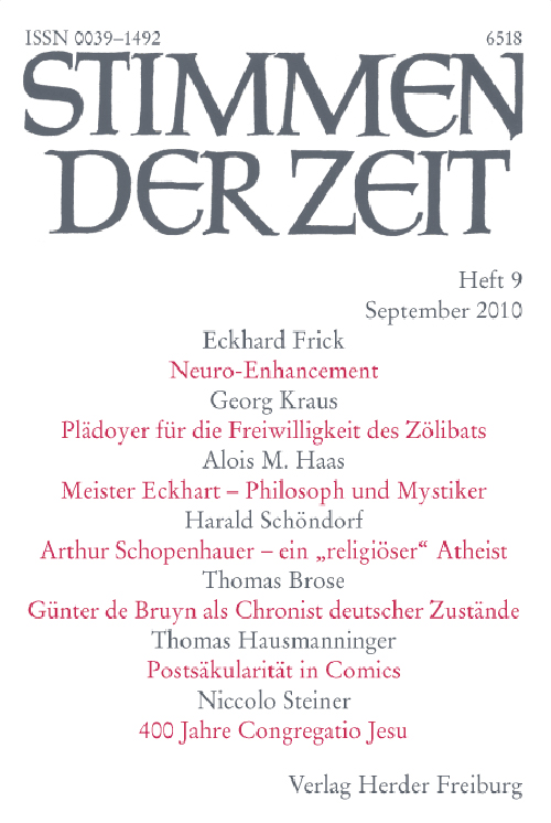 Titelseite Stimmen der Zeit. Die Zeitschrift für christliche Kultur 135 (2010) Heft 9