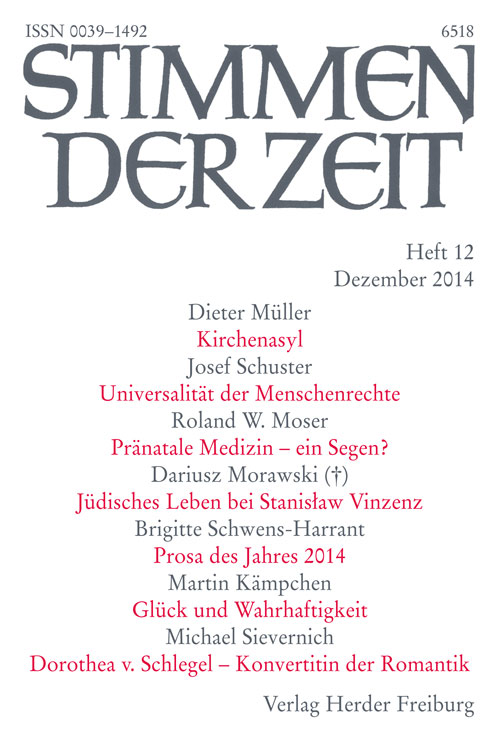 Stimmen der Zeit. Die Zeitschrift für christliche Kultur 139 (2014) Heft 12