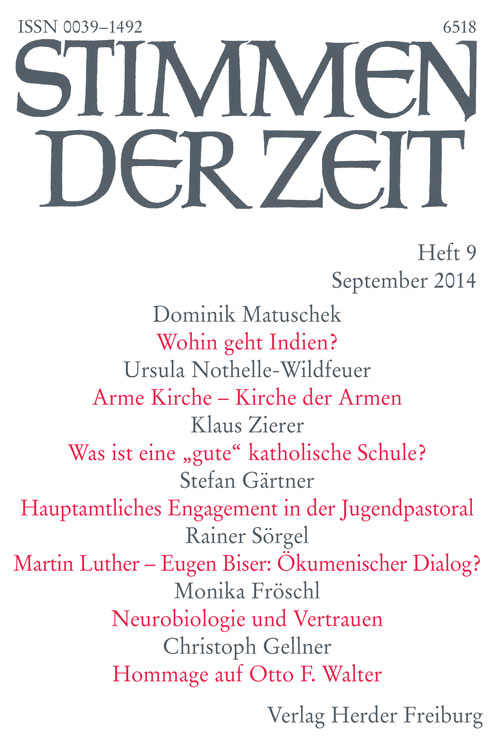 Stimmen der Zeit. Die Zeitschrift für christliche Kultur 139 (2014) Heft 9