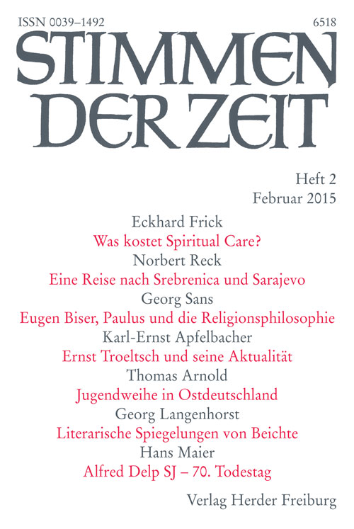 Titelseite Stimmen der Zeit. Die Zeitschrift für christliche Kultur 140 (2015) Heft 2