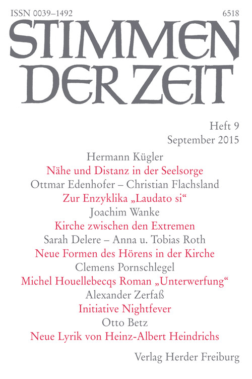 Stimmen der Zeit. Die Zeitschrift für christliche Kultur 140 (2015) Heft 9