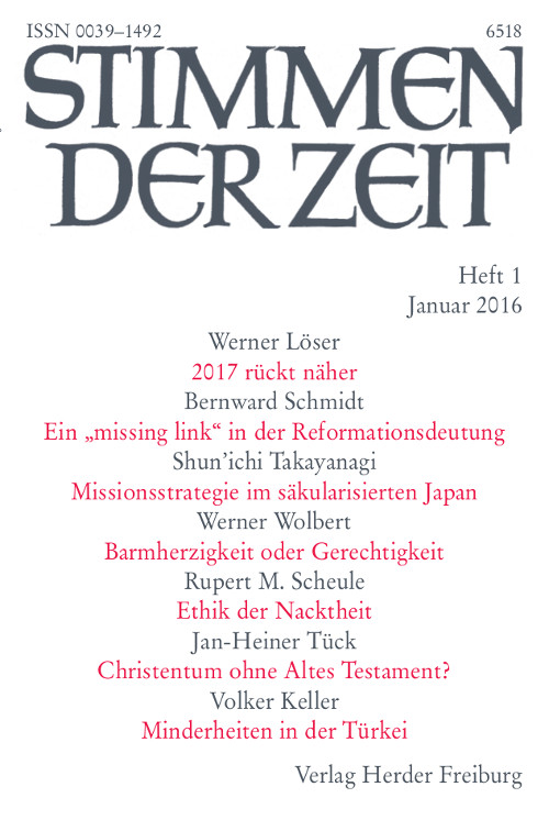 Stimmen der Zeit. Die Zeitschrift für christliche Kultur 141 (2016) Heft 1