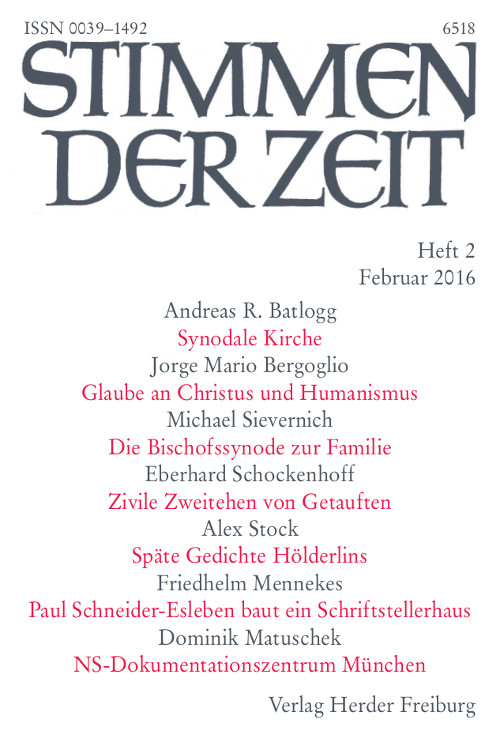 Titelseite Stimmen der Zeit. Die Zeitschrift für christliche Kultur 141 (2016) Heft 2