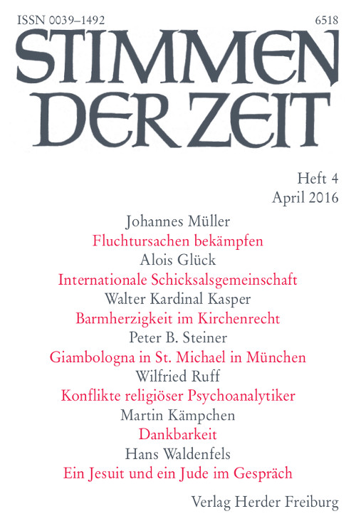 Titelseite Stimmen der Zeit. Die Zeitschrift für christliche Kultur 141 (2016) Heft 4