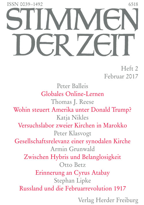 Stimmen der Zeit. Die Zeitschrift für christliche Kultur 142 (2017) Heft 2