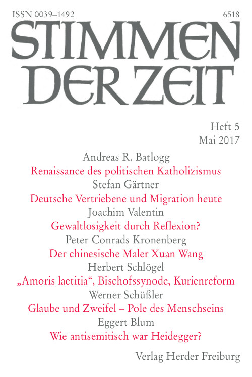 Stimmen der Zeit. Die Zeitschrift für christliche Kultur 142 (2017) Heft 5