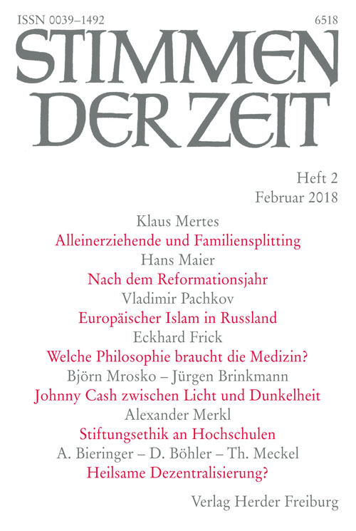 Titelseite Stimmen der Zeit. Die Zeitschrift für christliche Kultur 143 (2018) Heft 2