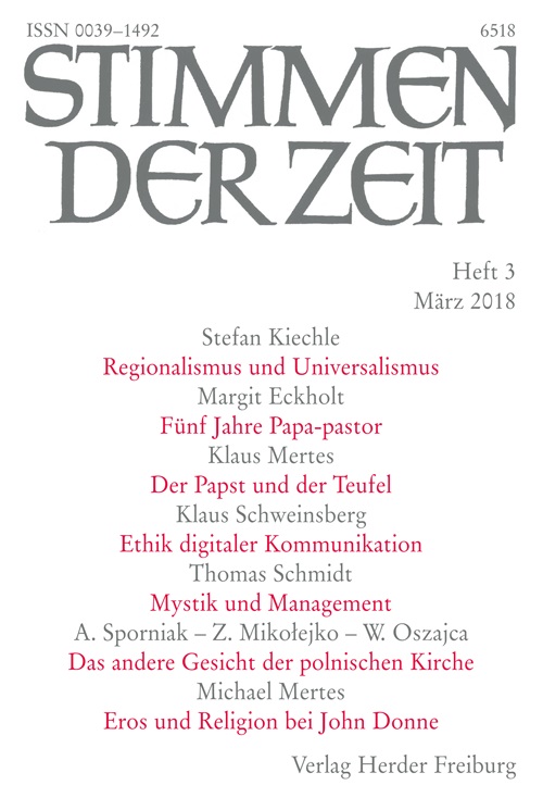 Stimmen der Zeit. Die Zeitschrift für christliche Kultur 143 (2018) Heft 3