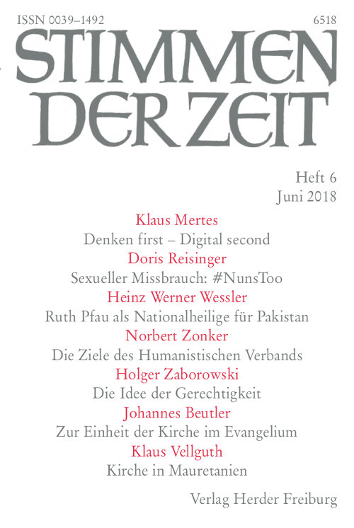 Titelseite Stimmen der Zeit. Die Zeitschrift für christliche Kultur 143 (2018) Heft 6