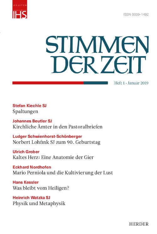 Titelseite Stimmen der Zeit. Die Zeitschrift für christliche Kultur 144 (2019) Heft 1