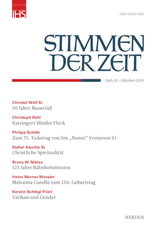 Titelseite Stimmen der Zeit. Die Zeitschrift für christliche Kultur 144 (2019) Heft 10