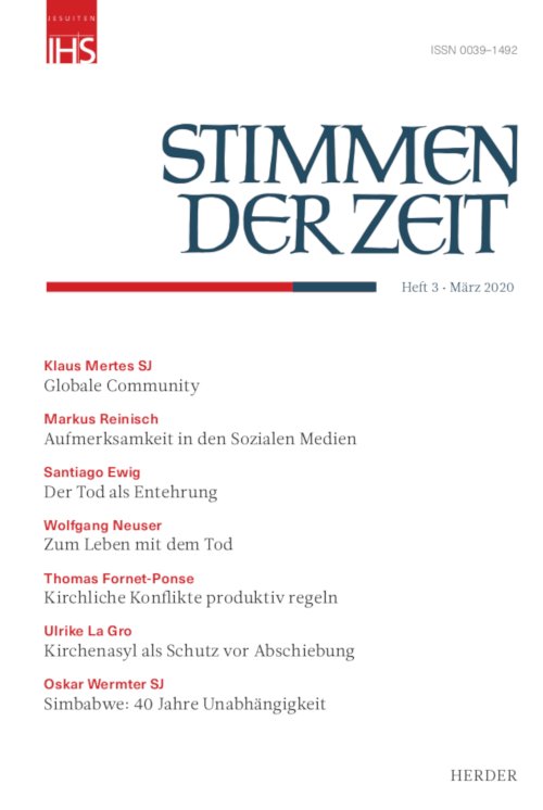 Titelseite Stimmen der Zeit. Die Zeitschrift für christliche Kultur 145 (2020) Heft 3