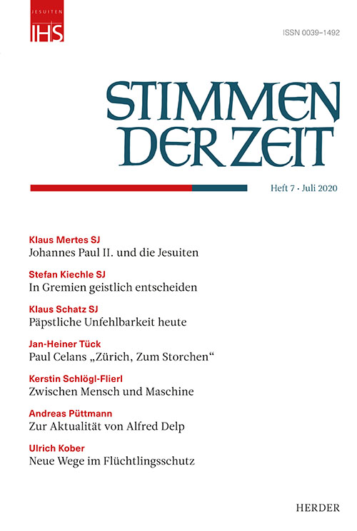 Titelseite Stimmen der Zeit. Die Zeitschrift für christliche Kultur 145 (2020) Heft 7