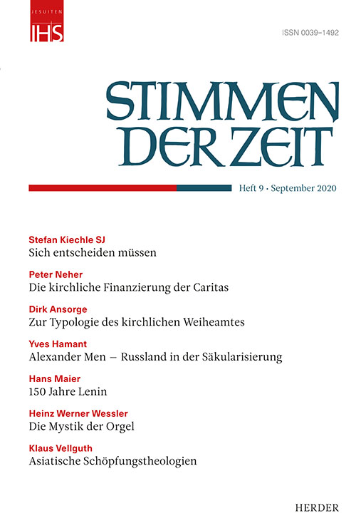 Titelseite Stimmen der Zeit. Die Zeitschrift für christliche Kultur 145 (2020) Heft 9