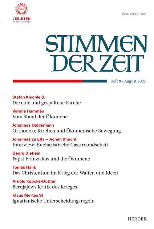 Titelseite Stimmen der Zeit. Die Zeitschrift für christliche Kultur 147 (2022) Heft 8