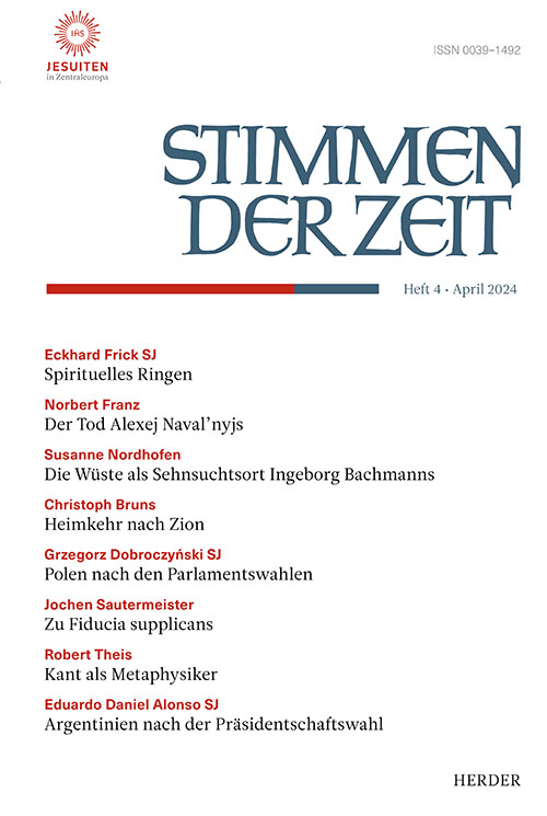 Titelseite Stimmen der Zeit. Die Zeitschrift für christliche Kultur 149 (2024) Heft 4
