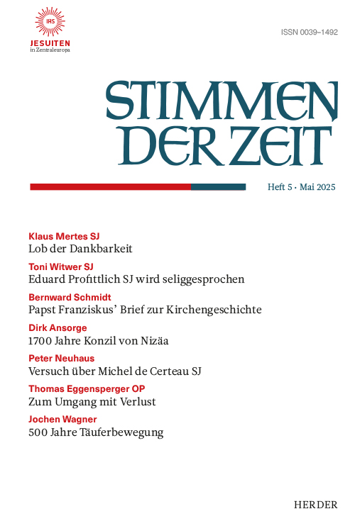 Titelbild Stimmen der Zeit Mai 2025