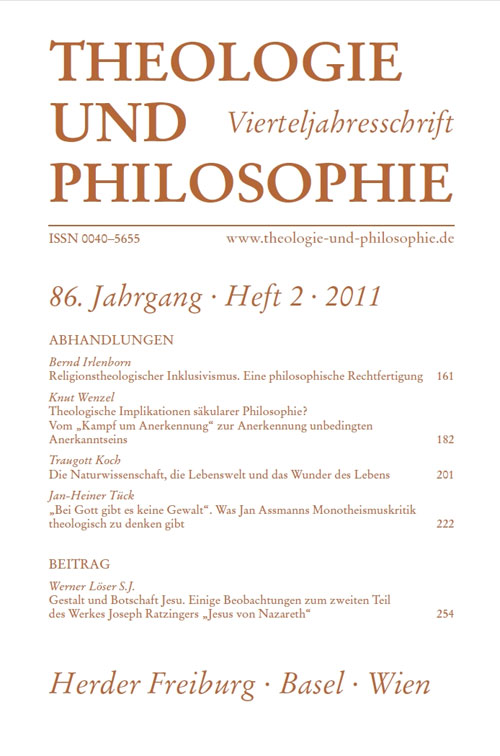 Theologie und Philosophie. Vierteljahresschrift 86 (2011) Heft 2