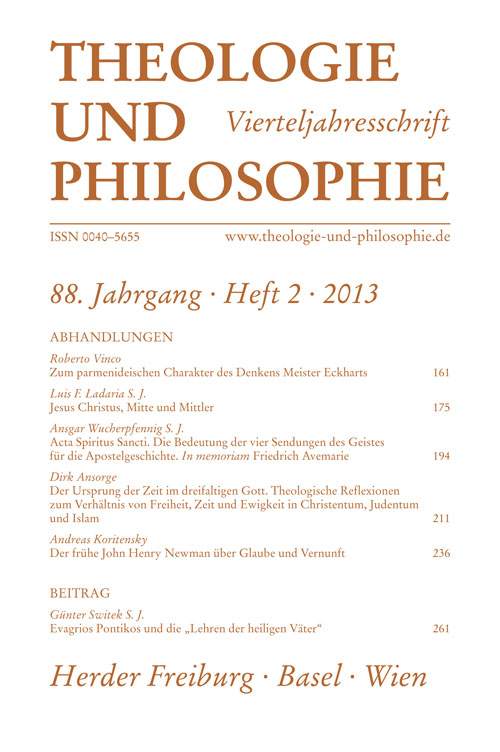Titelseite Theologie und Philosophie. Vierteljahresschrift 88 (2013) Heft 2
