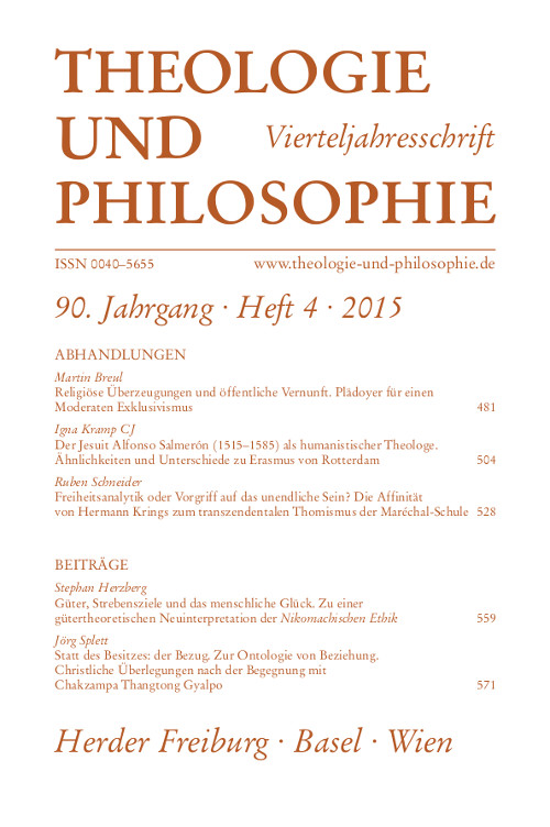 Theologie und Philosophie. Vierteljahresschrift 90 (2015) Heft 4