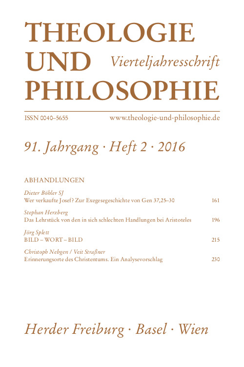 Theologie und Philosophie. Vierteljahresschrift 91 (2016) Heft 2