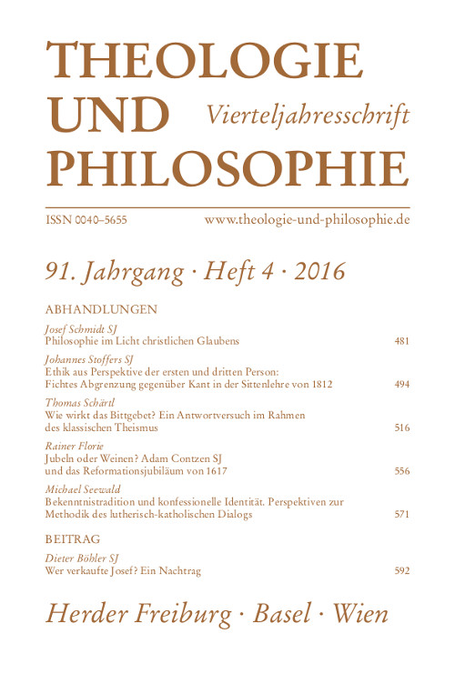 Theologie und Philosophie. Vierteljahresschrift 91 (2016) Heft 4