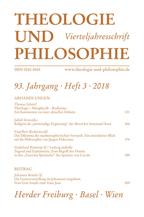 Theologie und Philosophie. Vierteljahresschrift 93 (2018) Heft 3