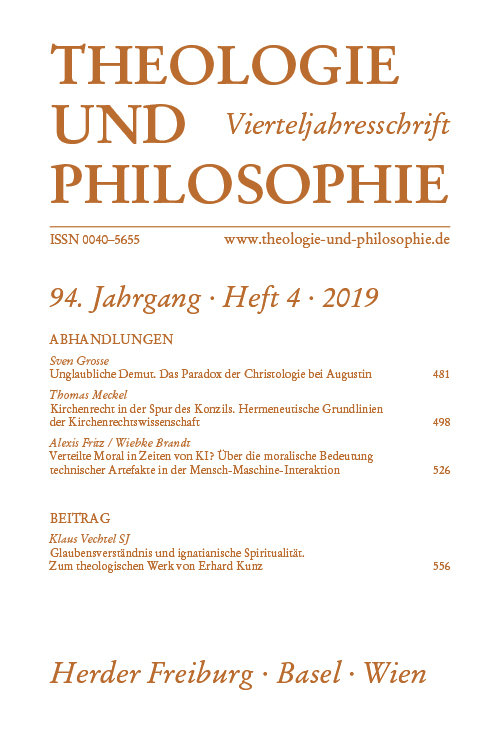 Theologie und Philosophie. Vierteljahresschrift 94 (2019) Heft 4