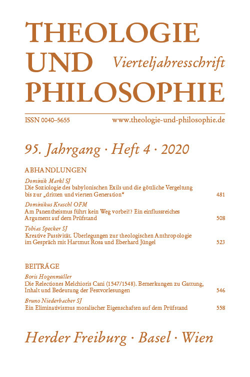 Titelseite Theologie und Philosophie 4/2021