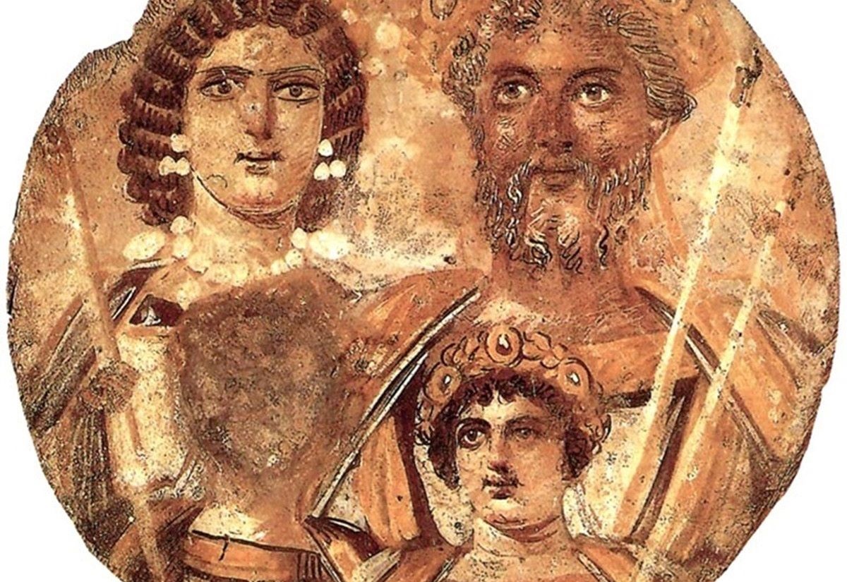 Darstellung des Septimius Severus und seiner Frau mit ihren Söhnen Geta und Caracalla