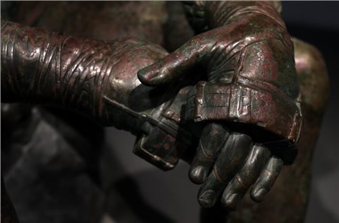 Detailaufnahme: Sog. Faustwehr des Faustkämpfers vom Quirinal, 1. Jh. v. Chr.