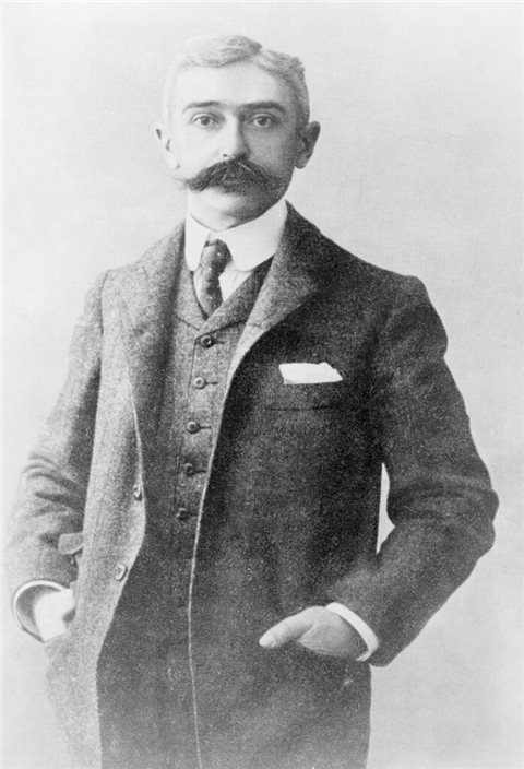 Pierre de Fredy, Baron de Coubertin (1863–1937). Gründer der modernen Olympischen Spiele, Foto von 1896.