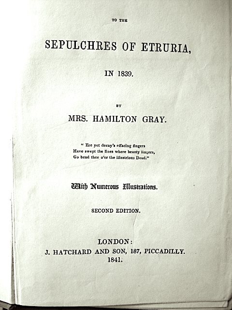 Titelseite von „Tour to the Sepulchres of Etruria.