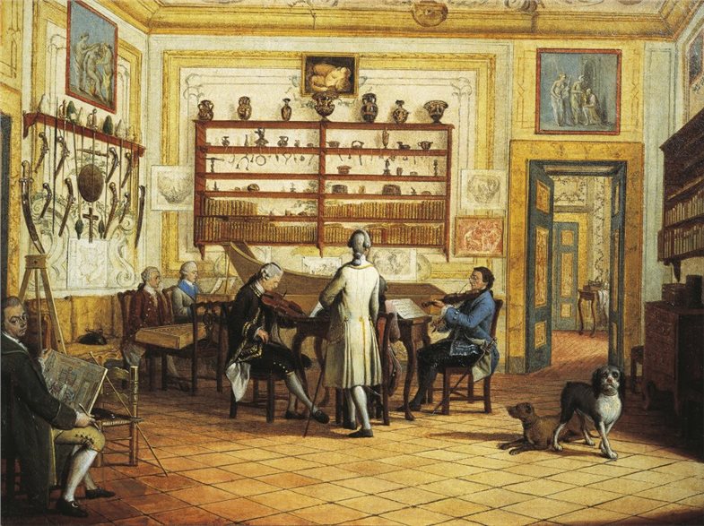 Kenneth Mackenzie, 1st Earl of Seaforth, 1744 – 1781, at home in Naples: concert party, 1771, by Pietro Fabris (active 1768–1778). Italy, 18th century. Edinburgh, National Gallery Of Scotland.