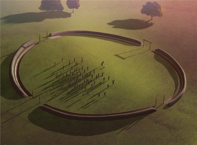 Rekonstruktion des Rondells von Gétye Gyomgyáló-lejtős nach magnetometrischen Daten.