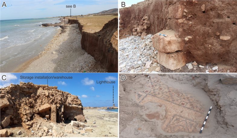 Wirkung von Erosion in der Nähe von Ptolemais, Lybien