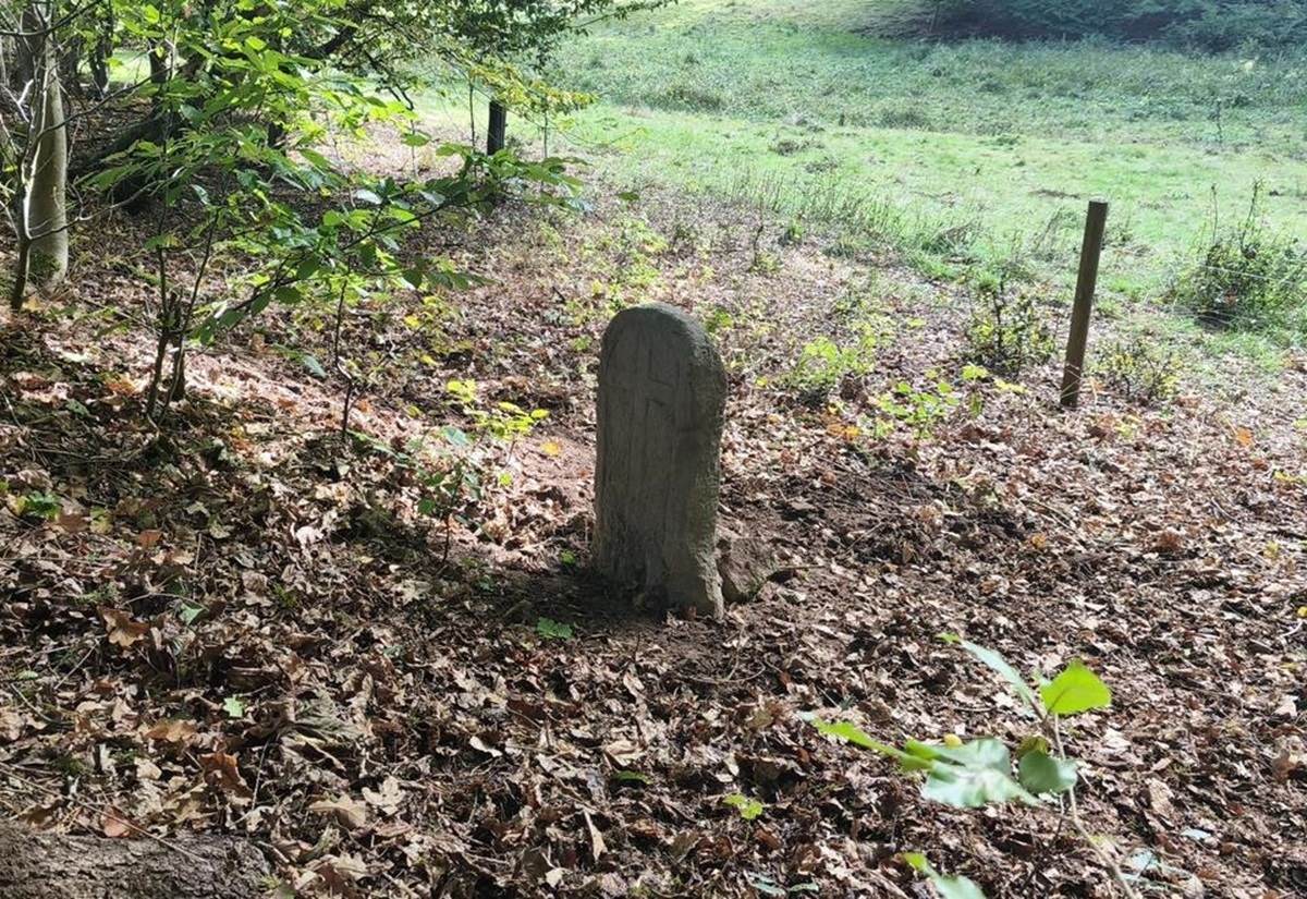 Ein Kreuzstein bei Urnshausen im Wartburgkreis wieder aufgestellt