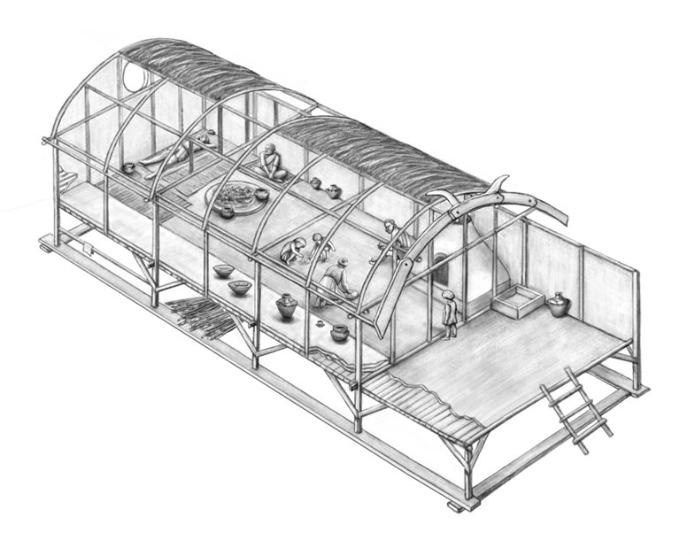 Rekonstruktion Trypillia-Wohnhäuser