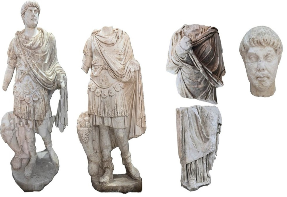 Römische Statuen von Kaiser Hadrian und seiner Frau Sabina in der antiken Stadt Kibyra entdeckt
