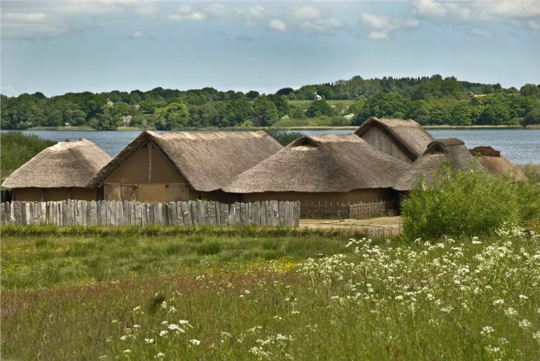 Blick auf die Häuser.