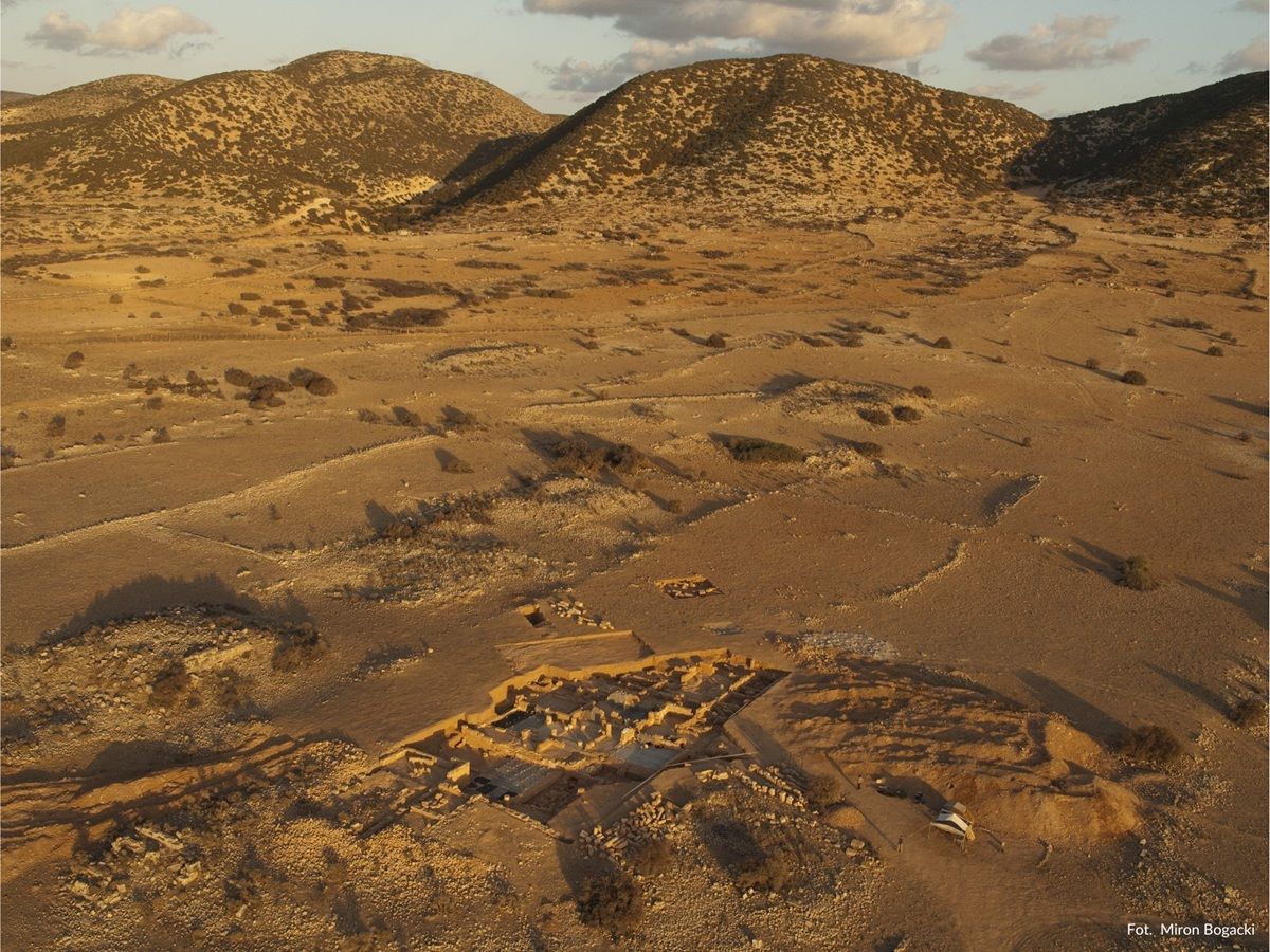 Luftbildaufnahme der polnischen Ausgrabungsstätte in Ptolemais