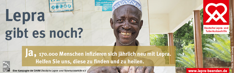Anzeige: DAHW Deutsche Lepra- und Tuberkulosehilfe - Lepra beenden