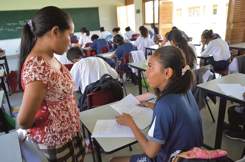 Die meisten Lehrer am „Ignatius-von-Loyola-Kolleg“ in Kasait/Osttimor, einer Jesuiten-Schule, sind kaum älter als zwanzig Jahre.