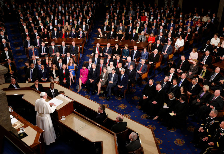 Papst Franziskus vor dem US-amerikanischen Kongress 2015